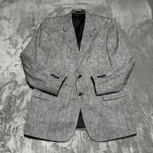 NWT Savile Row Hopsack Sport Coat Mens 44L Gray 100% Silk Blazer Jacket Luxury